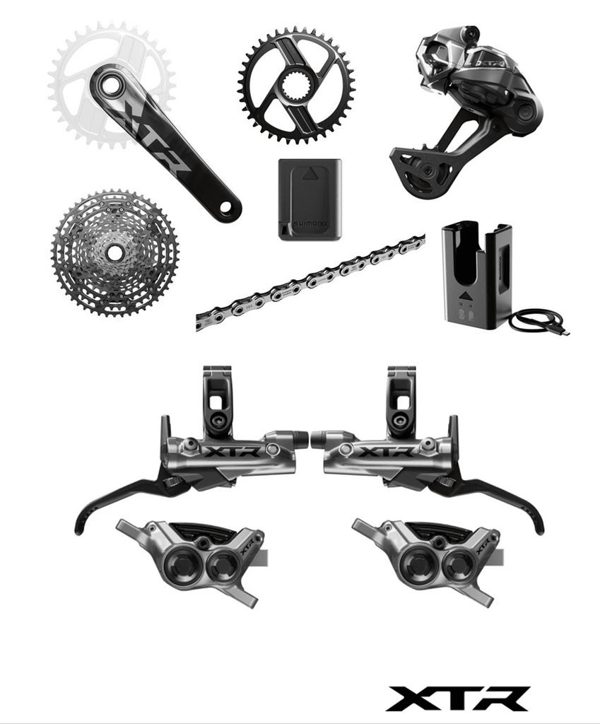 Shimano XTR カーボン 27.5 輪組 チューブレス Groupset Shimano XTR Di2 | XTR Brakeset Bundle | Summit Cycles
