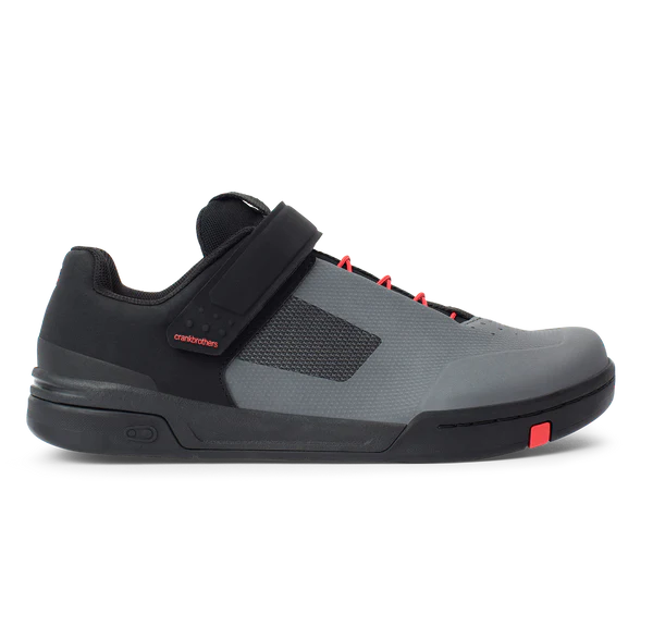 CrankBrothers Stamp Flat Shoe Speedlace + Strap Grey/Red